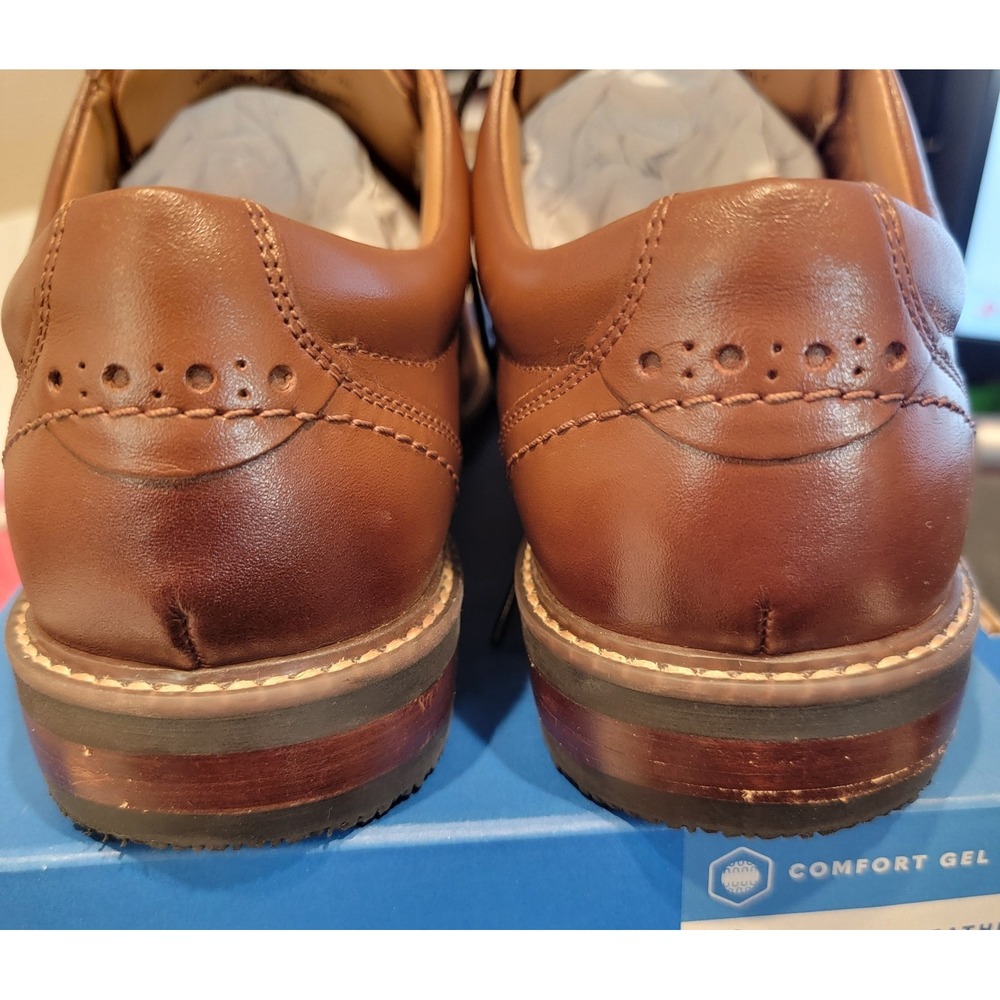 Nunn Bush Men's Westfield Cognac Comfort Plain Toe Oxford Size: 10.5 - Picture 8 of 13